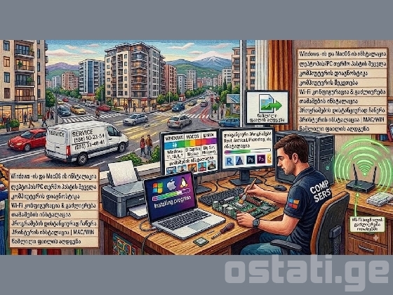 კომპიუტერული მომსახურება დისტანციურად ადგილზე და გამოძახებით